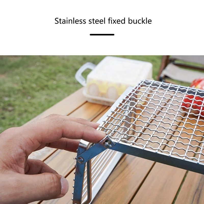 

Portable Grills Campfires Stand Stainsless Steel Campings Stove Grills Rack Folding Campfires Grills for Cooking Picnics