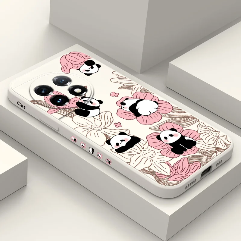 Floral Panda Liquid Silicone Phone Case