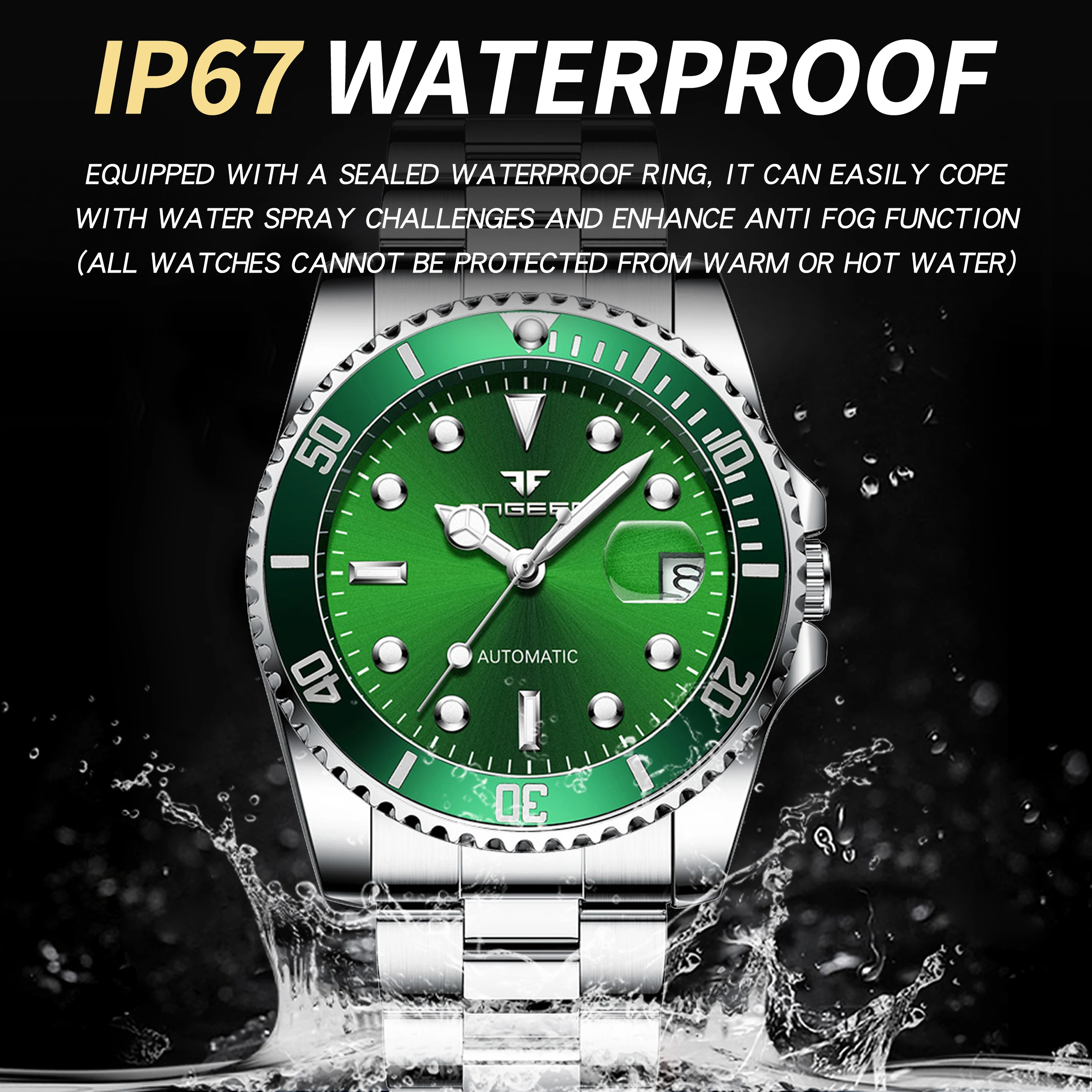 BINBOND Luxury Luminous Waterproof Automatic Tourbillon Watch