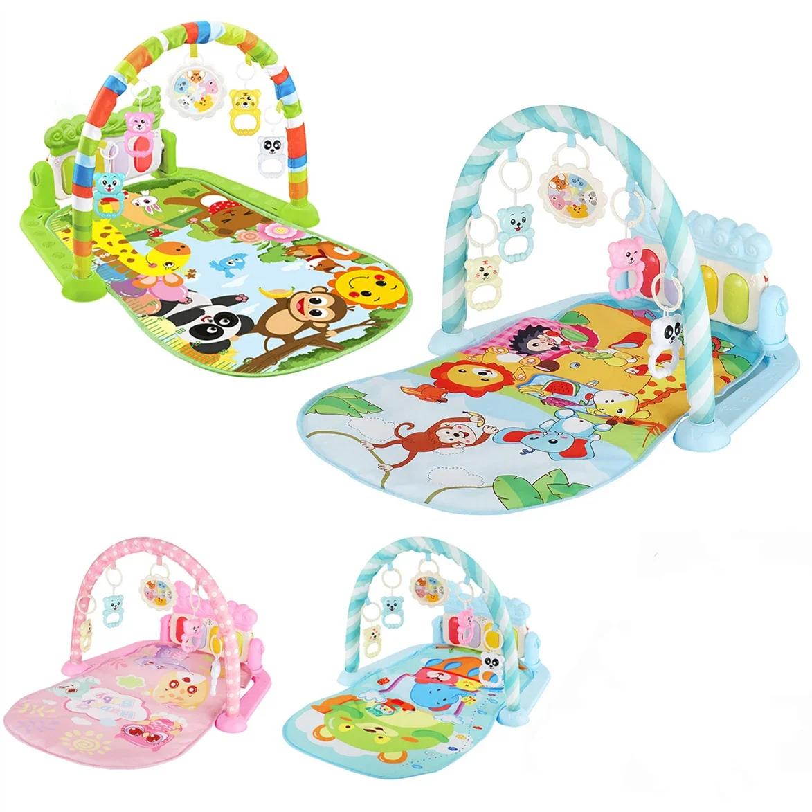 Baby Music Rack Play Mats Puzzle Carpet with Piano Keyboard Infant Playmats Gym Crawling Activity Rug Toys for 0-12 Months Gifts