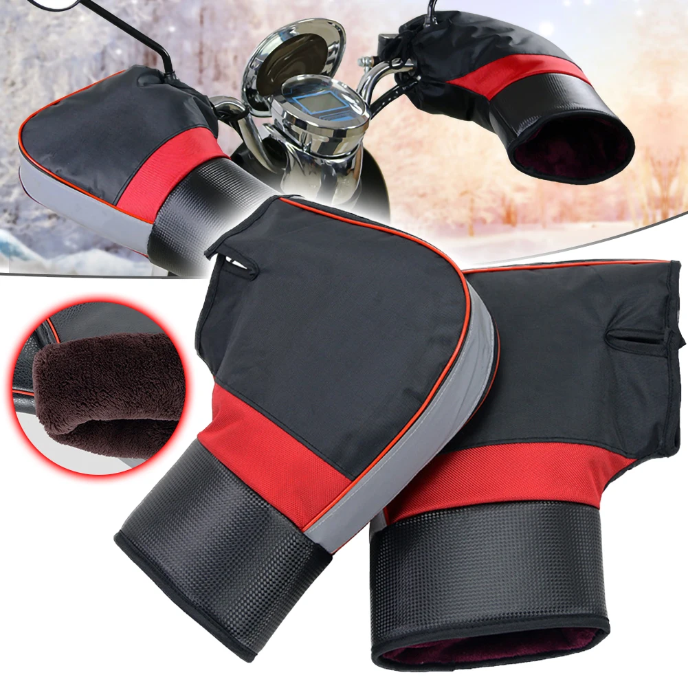 1PairMotorcycleHandlebarGlovesWinterThickWarmThermalCover