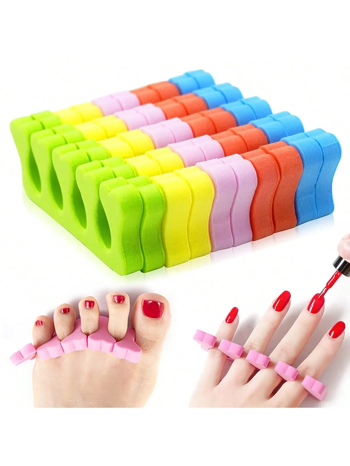 Nail Art Tools Multicolour Nail Art Toe Separators Finger Separators Sponge Soft UV Gel Polish Beauty Tools Manicure Pedicure Pack Nail Kits