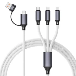 Dual - Purpose Rapid Charging Cable for Smartphones and Tablets, 1.2m Multi - Port USB Charger Cord (White)