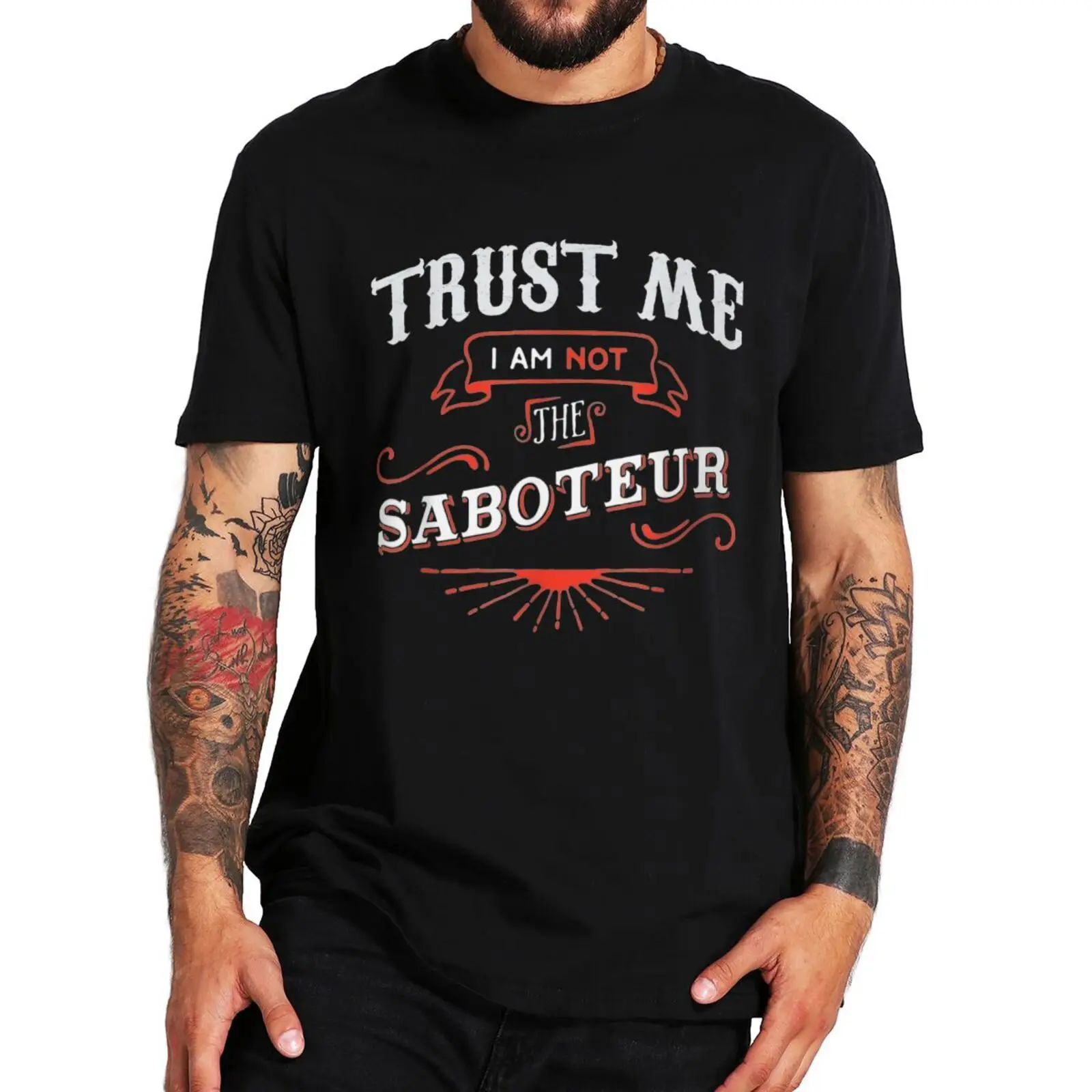 

Футболка I Am Not The Saboteur Gaming, забавная футболка с надписью «смешная шутка», летняя хлопковая Повседневная футболка большого размера в стиле унисекс