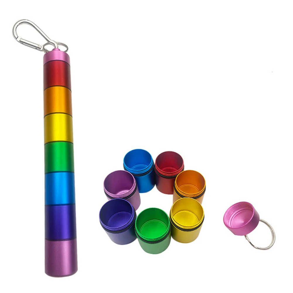 7 Days Pill Organizer Travel Medicine Organizer Sealed Waterproof Pill Case Portable Pill Box Organizer Aluminum Alloy Pill Box 2