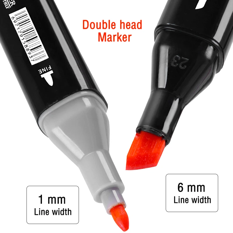 Markers Set Soft Brush Double Headed Alcohol-Based Marker Sketching  Graffiti