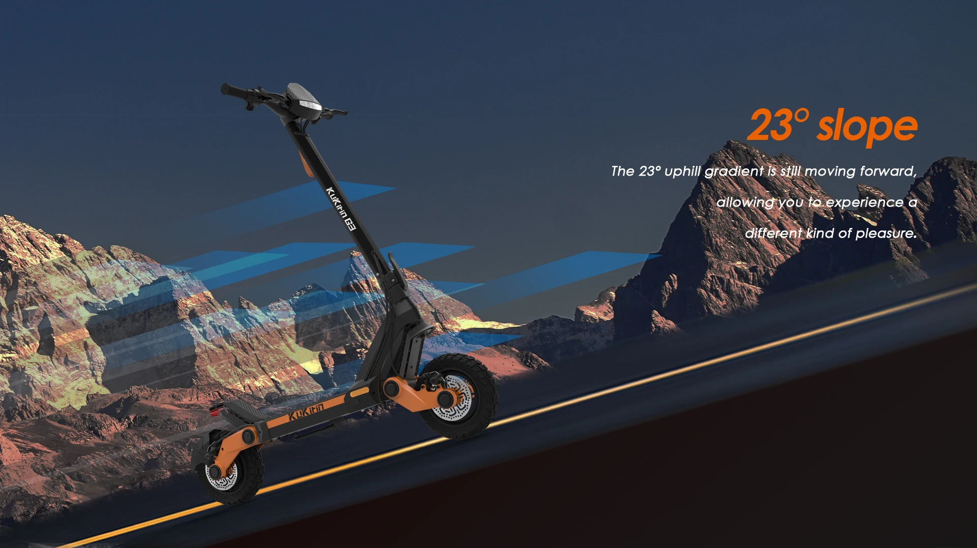 Scooter elettrico pieghevole fuoristrada KuKirin G-Three da 10" - Motore da 1200 W, batteria da 52 V 18,2 Ah, velocità massima 50 km/h, portata 63 km - immagine 6