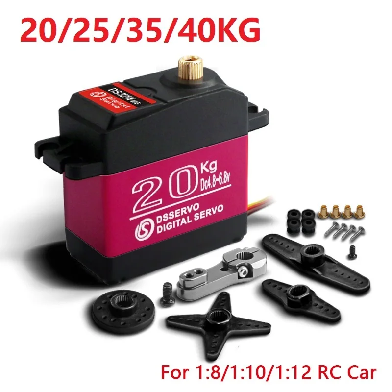 Waterproof Servo 20Kg 25Kg 30Kg 35Kg 40Kg High Speed Servo Metal Gear Digital RC Baja For 1/8 1/10 RC Cars 1Pcs