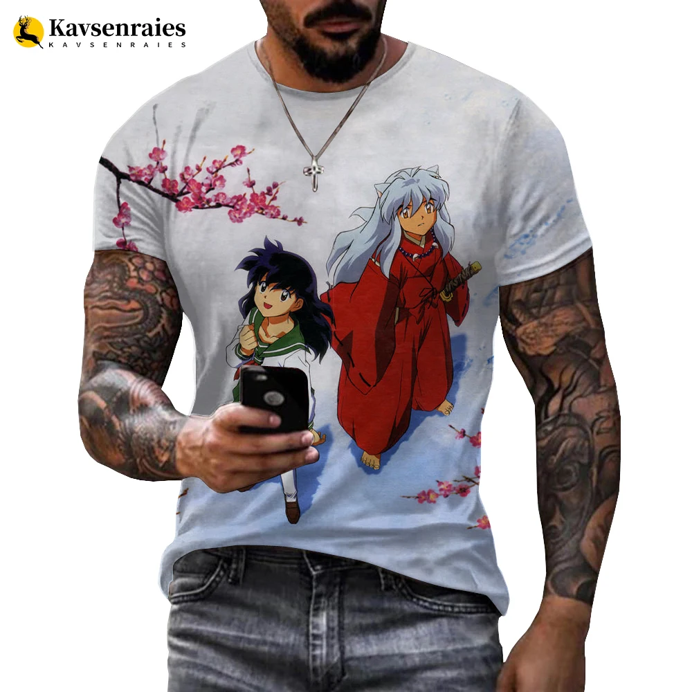 

Высококачественная футболка Inuyasha с 3D принтом, женская модная крутая футболка в стиле хип-хоп, в стиле Харадзюку, одежда для подростков, Мультяшные короткие футболки с принтом