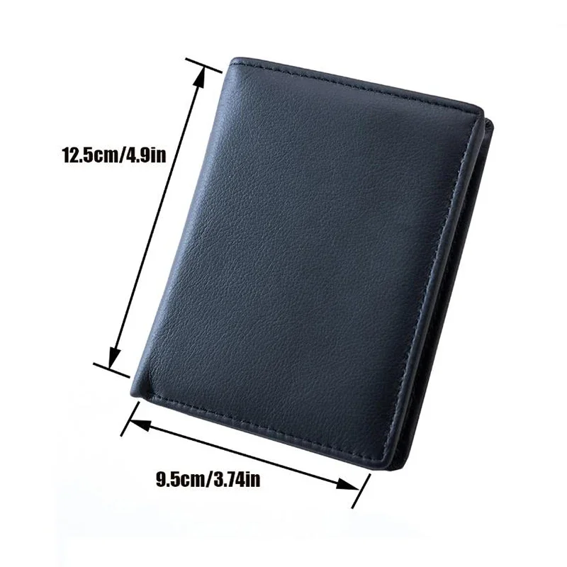 3-Fold Business Purse with Zipper Pocket & Multi-Card Slots Genuine Leather Men's RFID Blocking AntiTheft Wallet папернік  지갑