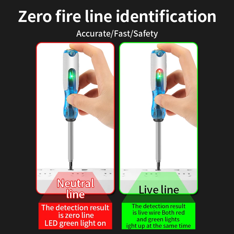 LUXIANZI Dual-use Voltage Tester Pen Word/cross Screwdrivers Non-contact Induction Intelligent Indicator Light Tester Pen Tool 5