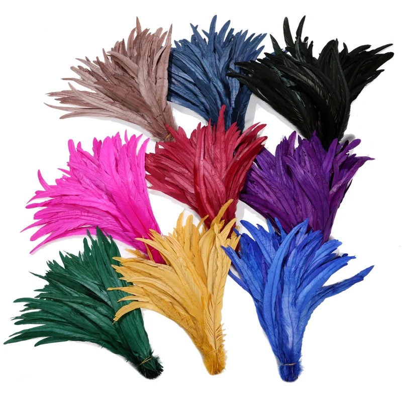 

50-500pcs per lot Natural chicken tail feathers 10-12 inch 25-30 cm Rooster cock coque feather DIY wedding carnival decorations