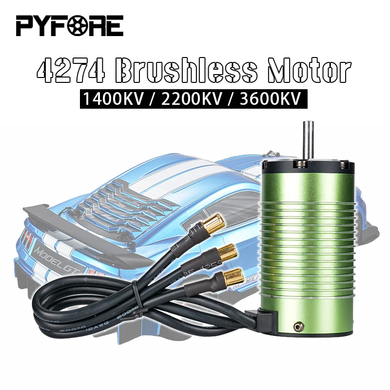 Pyfore 4274 bürstenlose Motoren 1400kv 2200kv 3600kv für 1/7 1/8 rc Modell auto Buggy Racing Turck Modifikation Zubehör