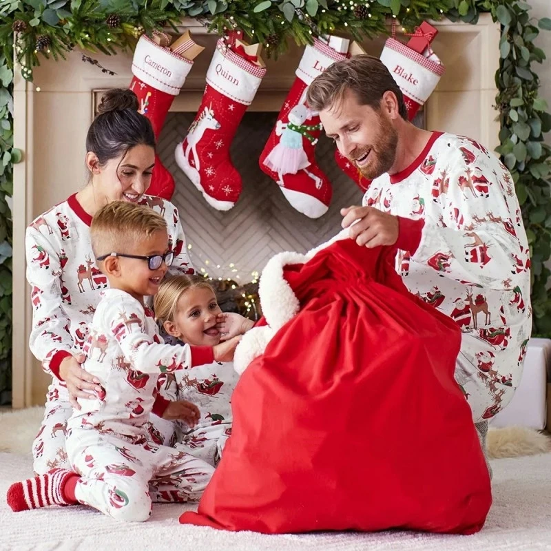 Santa Claus Print Christmas Pajamas Set