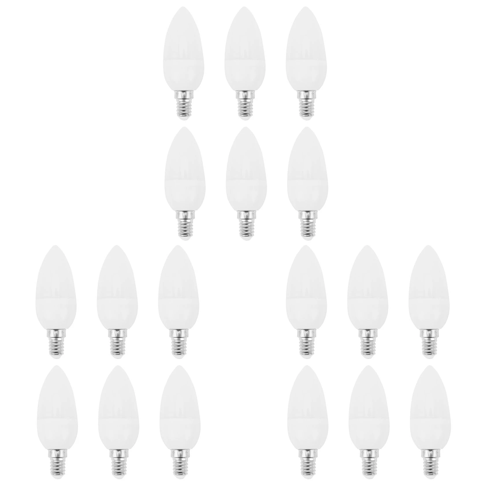 

18 шт., лампы для свечей, лампы для подсвечников, 2700K, светодиодный E14, 470 лм, 3 Вт, холодный белый свет