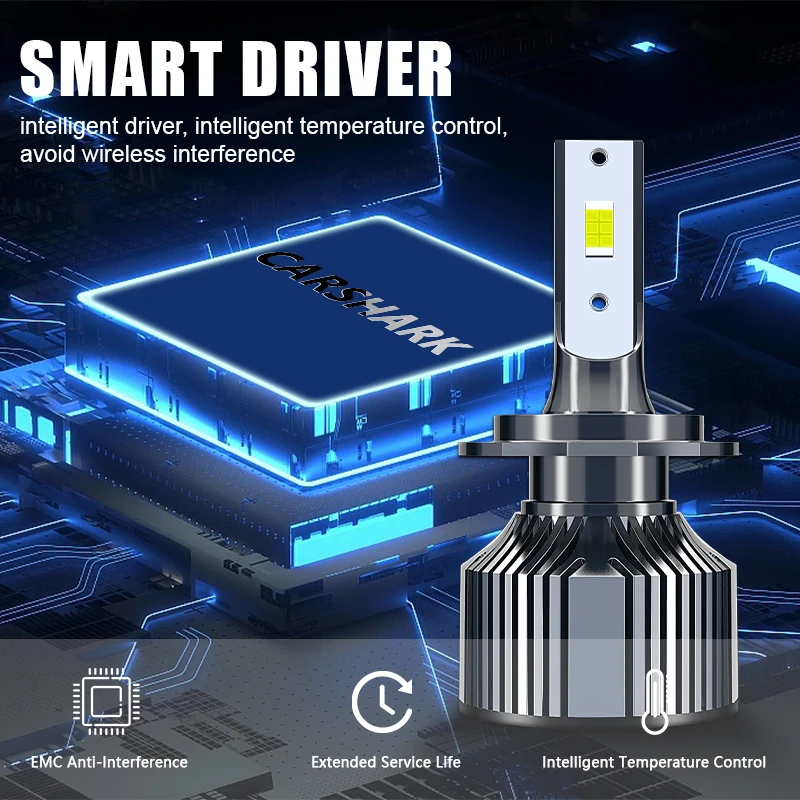 Carshark Turbo H7 Led Headlight 20000Lm H1 H4 H8 H9 H11 Lamps Hb3 Hb4 Hir2 Car Bulbs 4300K 6000K 8000K 9005 9006 9012 Fog Lights led car lights led lights led bulbs led headlights led car headlights