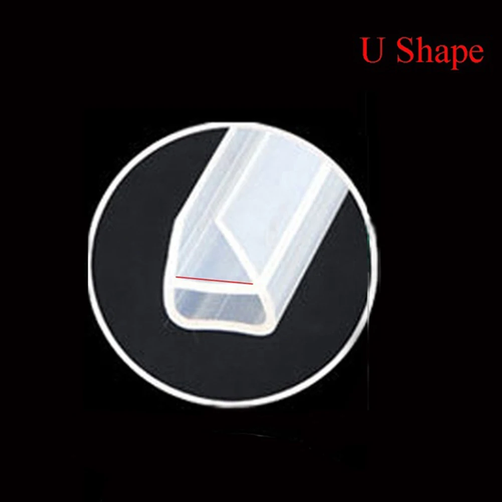 Silicone Seal Strip 2M 6/8/10/12mm Seal Strip Screen Door Bathroom Shower Water Silicone F/U Shape Door Draft Blocker Acoustic Insulation Strip