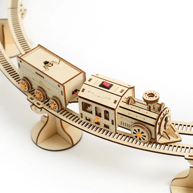 

Small Train 3D Wooden Jigsaw Puzzle Toy Handmade Small Train Assembly Children's Educational Toy Christmas Creative Gift