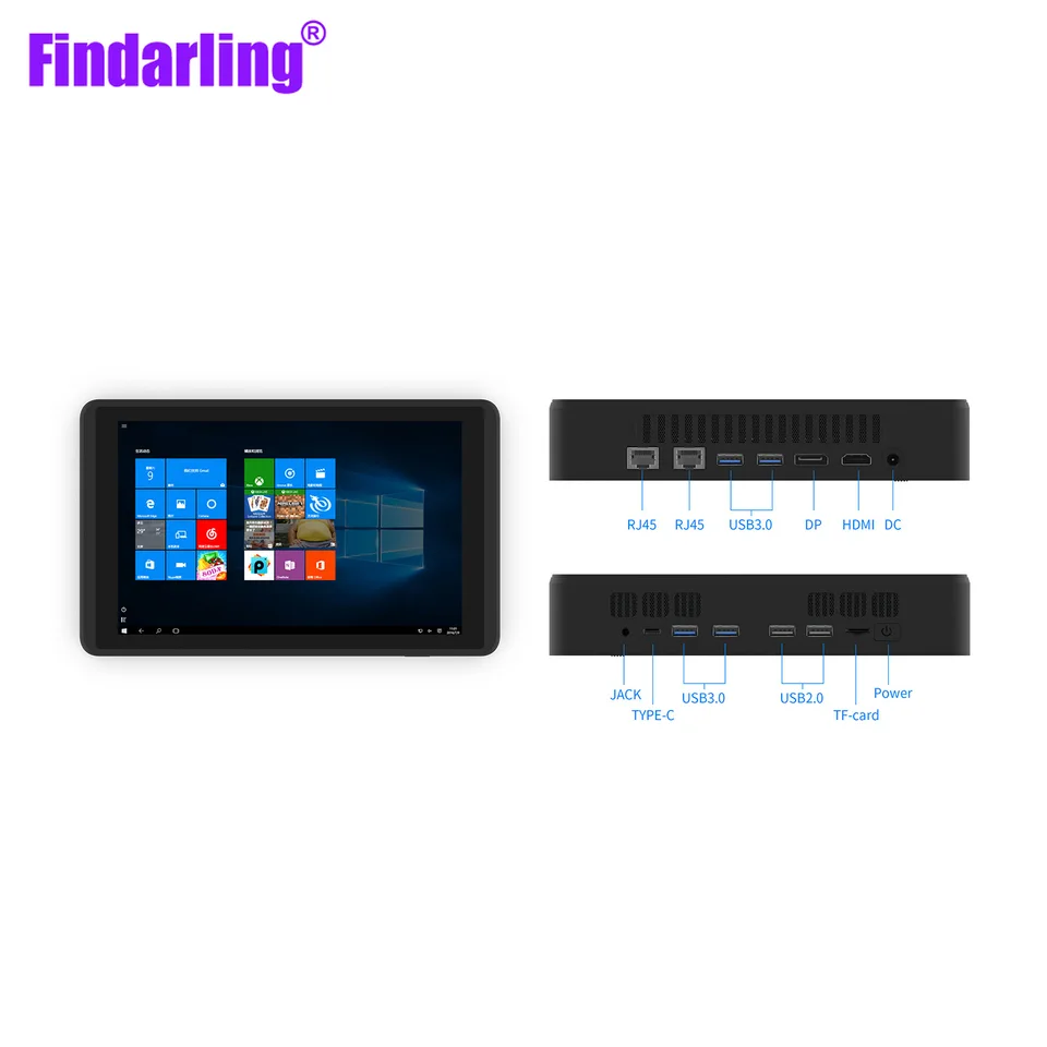 CPU Intel N95 Windows 11 mini pc with 8 inch touch screen DDR4 SSD