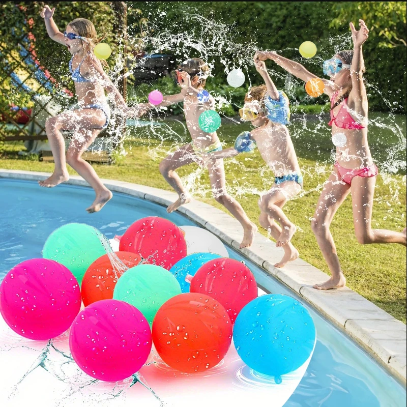 Reusable Water Bomb Splash Water Balloons Silicone Absorbent Balls Pool Beach Play Toys Outdoor Party Favors Fight Games