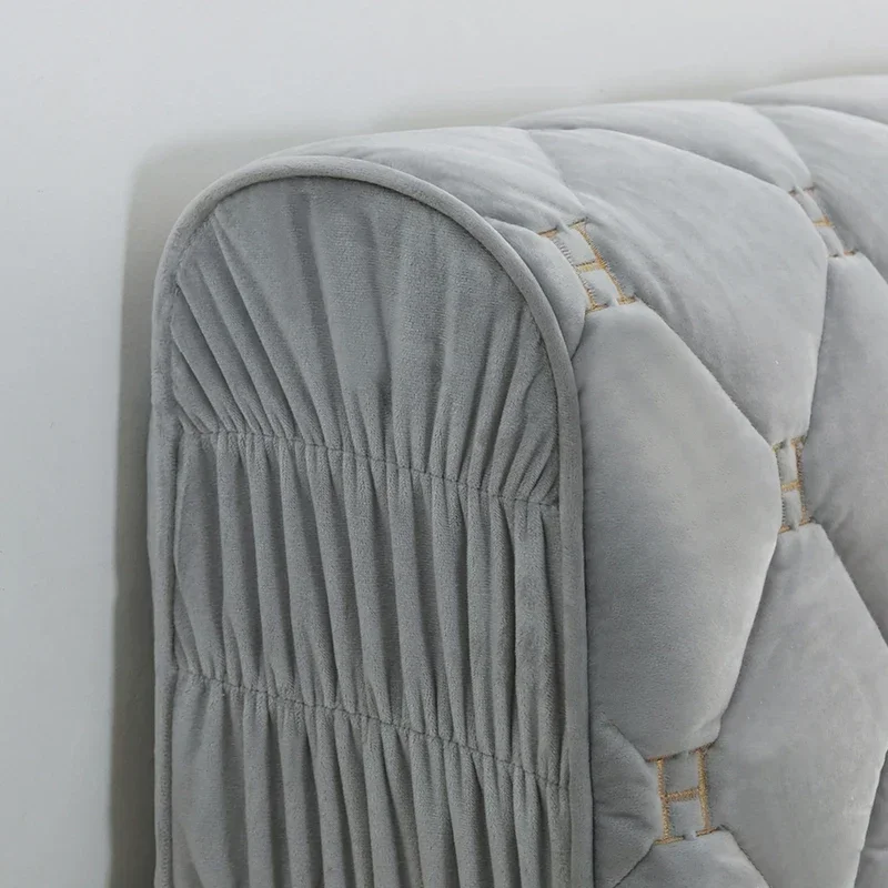Thicken Luxury Velvet Quilted Headboard Cover Solid Color High Grade All-inclusive Bedside Cover Soft Plush Bed Head