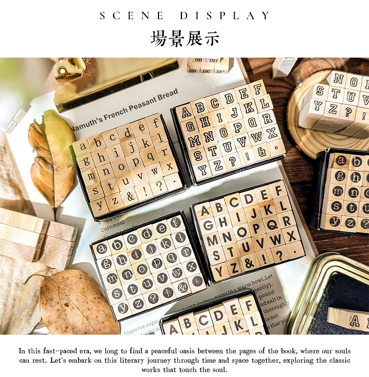 30 Stück Alphabet-Stempel, Vintage-Stil, aus Holz, Gummibuchstaben, Standard-Stempelset für Bastelarbeiten, Kartenherstellung, Planer, Scrapbooking, Tagebücher – Detail 3