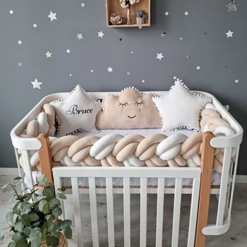 200 centimetri Culla Paraurti Circonferenza del letto Per Neonati Treccia Culla Paraurti Accessori per letti Binari per letti di sicurezza per bambini