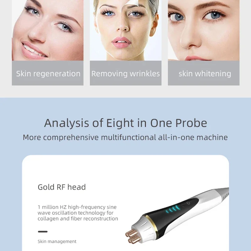 NEW 8 In 1 Hydra Dermabrasion Machine Oxygen Ice Blue Smart Jet Aqua Peeling Small Bubble Microdermabrasion Skin Care New Beauty