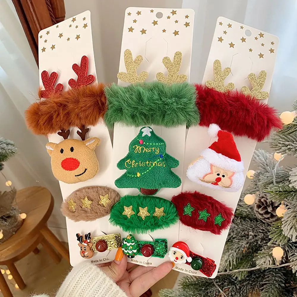 

Женские аксессуары для волос HEALLOR, 4 шт., рождественские повязки на голову с рогами, Санта-Клаусом, заколки для волос, головные уборы, рождественские шпильки