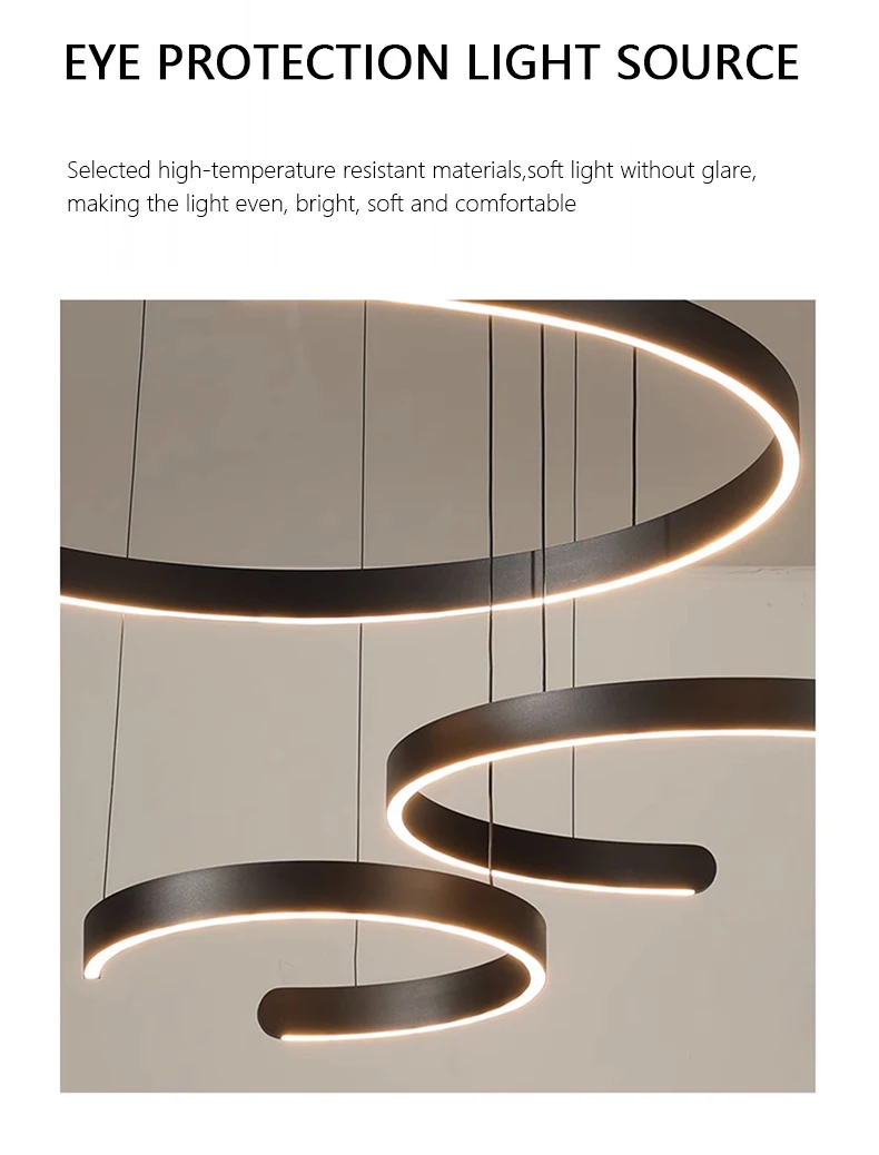Modern Salon Design Ring Ceiling Chandelier image 17