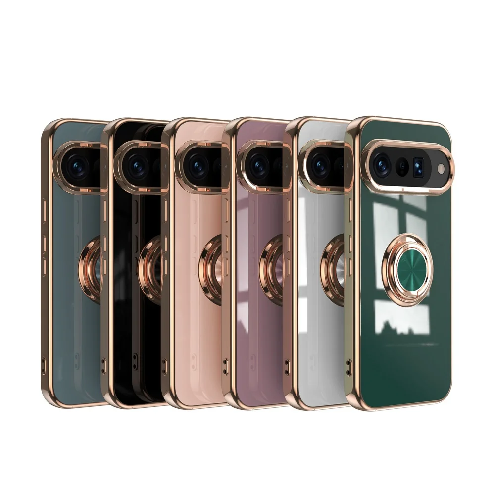 Shockproof Plating Ring Holder Case with Car Magnetic Bracket