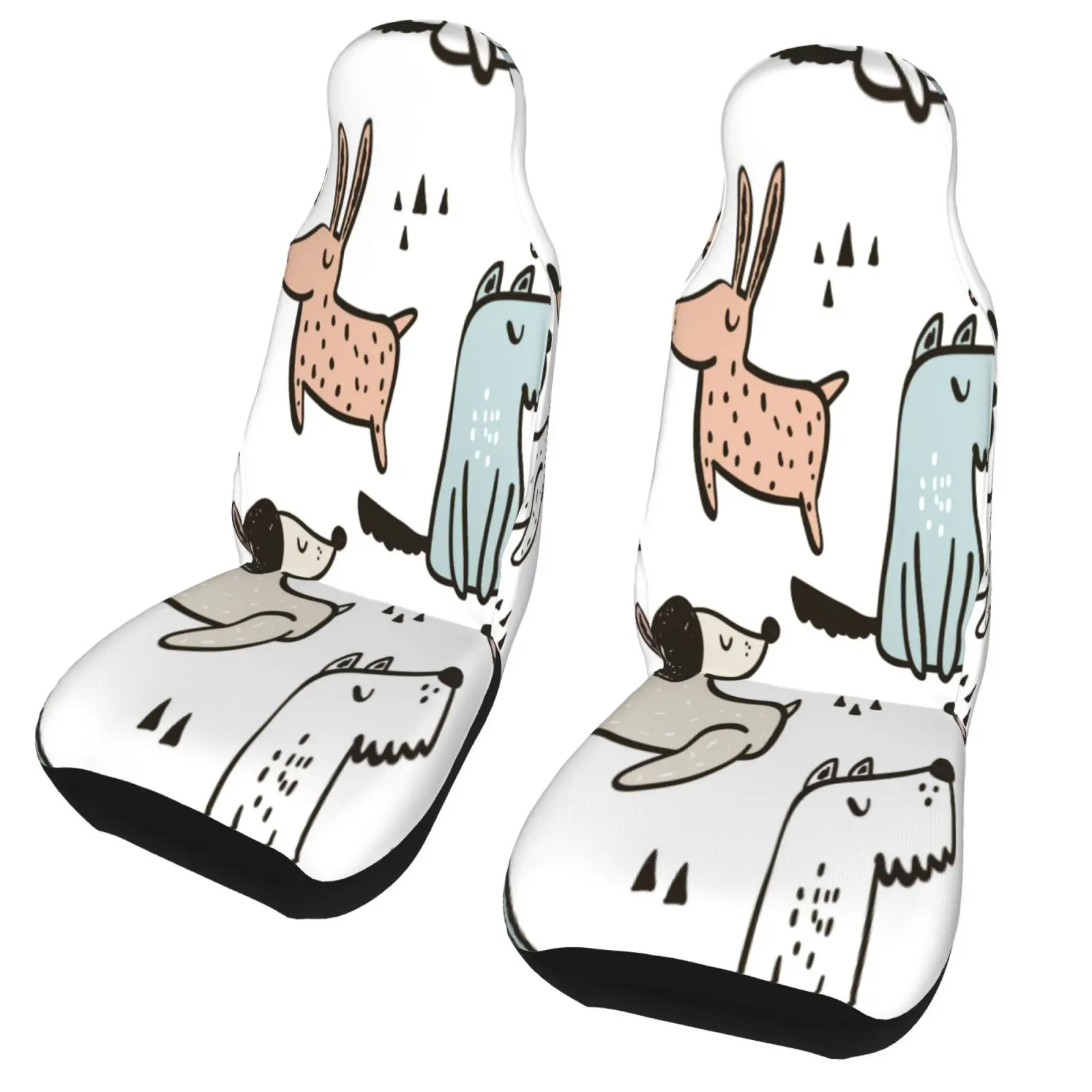 

2pcs 3D Dog Seat Covers For cat Universal Front Car and Suv Seat Covers Car Accessory