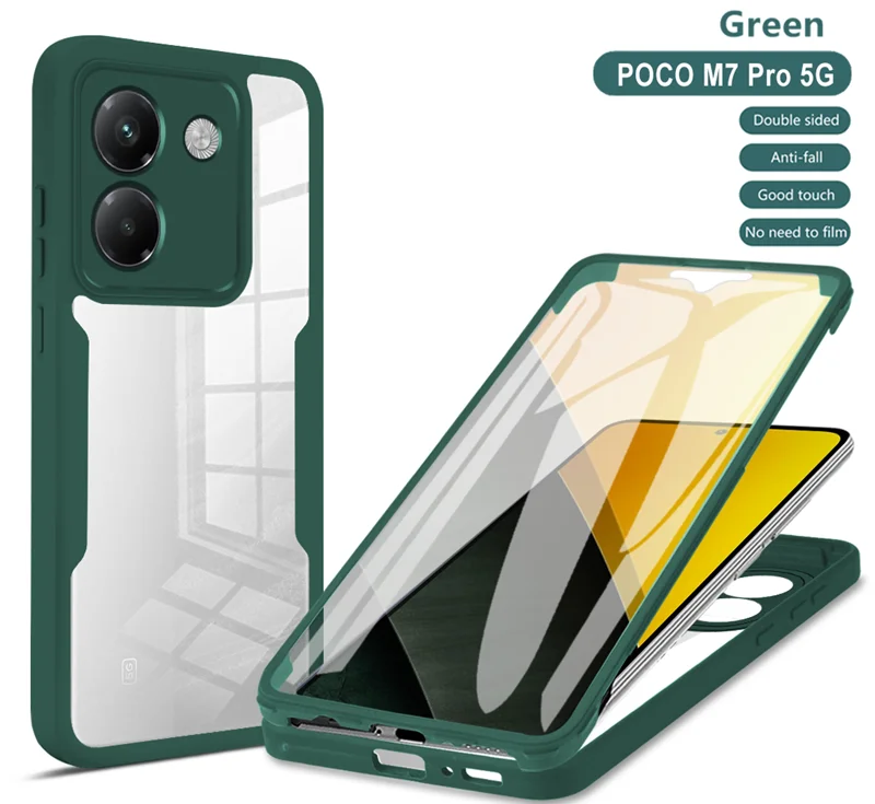 360 Full Body Shockproof Transparent Phone Case with Screen Protector