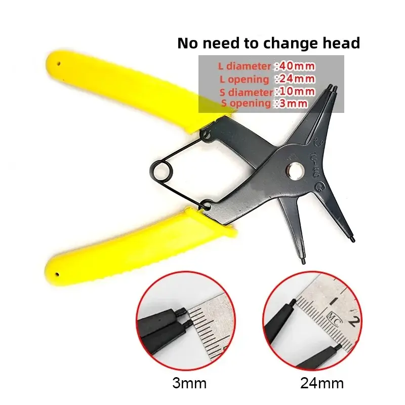 Circlip Pliers 2 in 1 Internal and External Dual Purpose Pliers External Spring Pliers Large Retaining Ring Removal Tool 1pcs image 4
