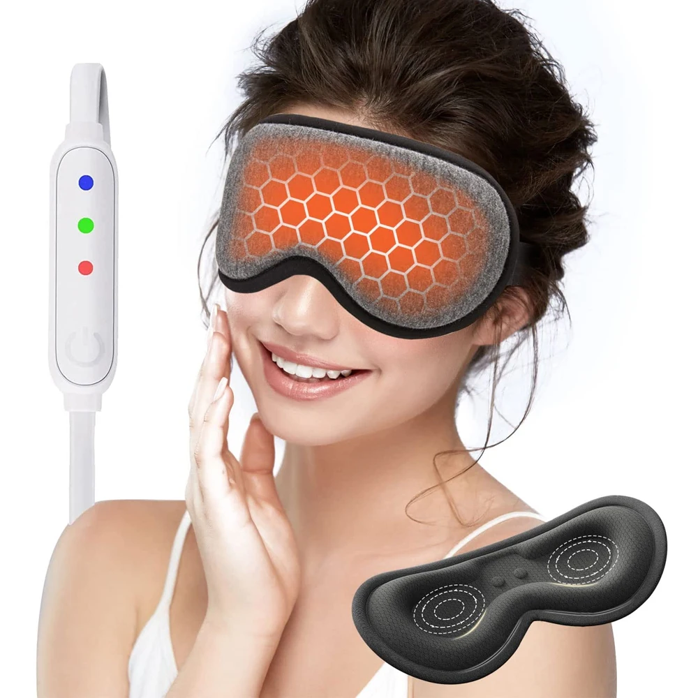 Reusable USB Electric Heated Eyes Mask Hot Compress Warm Therapy Eye