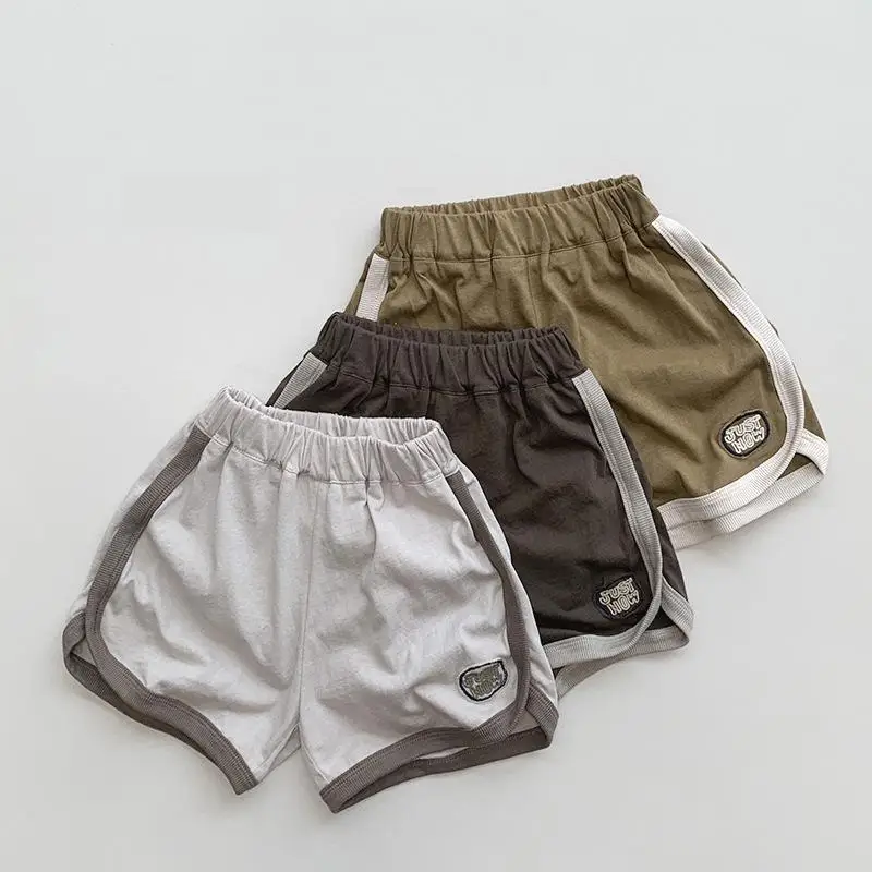 

Children Shorts 2024 Summer New Boys Versatile Casual Pants Letter Print Toddler Girls Knitted Shorts Kids Thin Cotton Clothes
