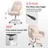 Home Office Chair Computer Chair with Mid-Back Upholstered Modern Tufted Computer Task Chair Swivel Height Adjustable Velvet 3