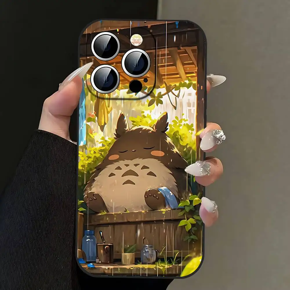Totoro-Themed Black Phone Case