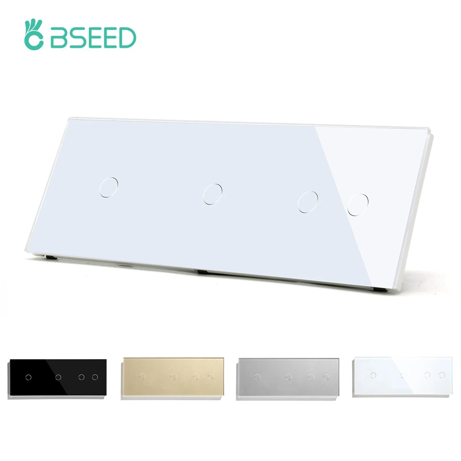 Bseed Tripla Interruptores de Toque Parede Tela Vidro Sensor Luz 1way Branco Preto Ouro Padrão da ue Backlight Casa Interruptor 10a