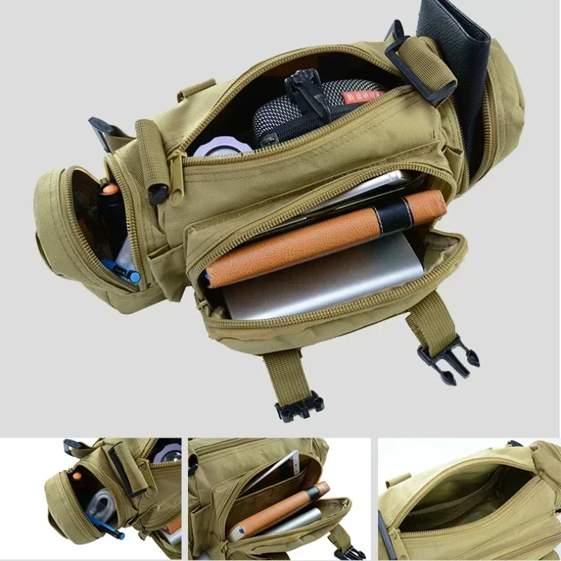 Outdoor Hiking Waist Bag 600D Waterproof Oxford Climbing Shoulder Bags Fishing Camping Hiking Pouch Chest Bag 4