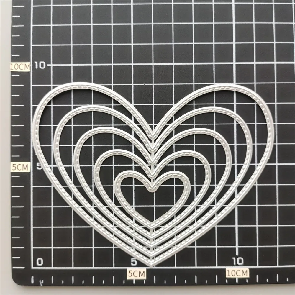 2022 New Heart Border Metal Cutting Dies DIY Scrapbooking Embossing Paper Photo Frame Stamps Crafts Template Mould Stencils 