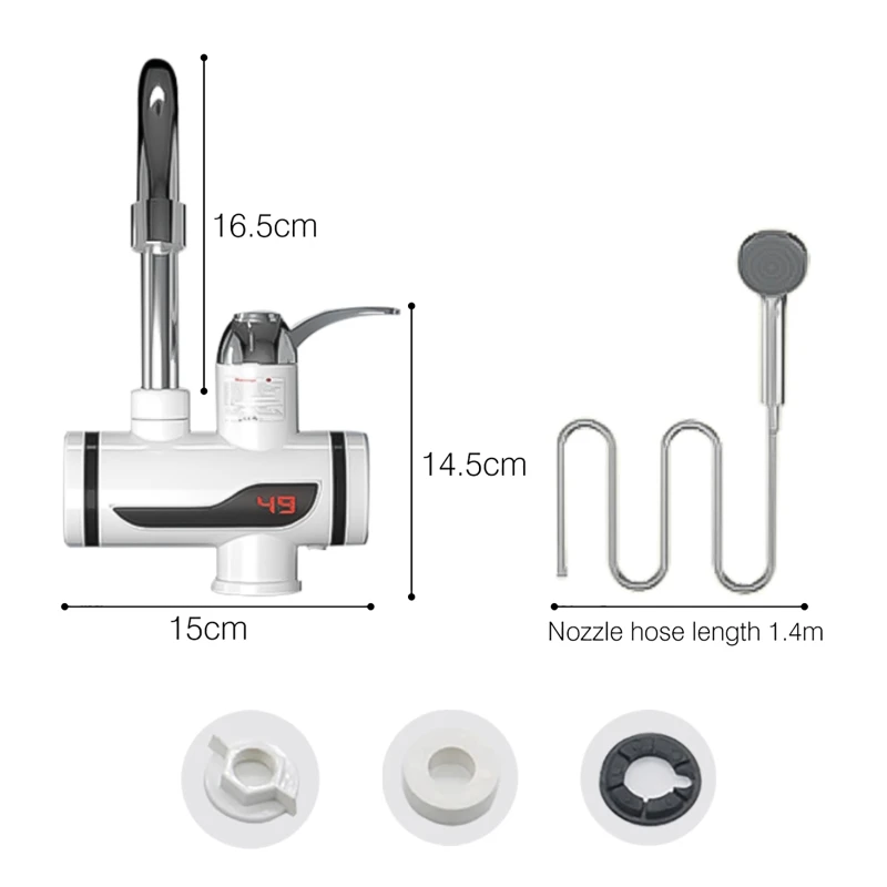 3000W Instant Tankless Electric Hot Water Heater Faucet Kitchen Instant Heating Tap Tankless Cold Water Heater Bathroom