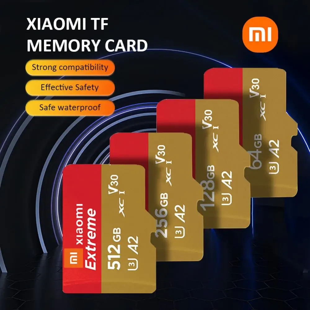 

Оригинальная TF-карта Xiaomi, Стандартная карта памяти Micro A2 V30, высокоскоростная карта памяти 1 ТБ, 512 ГБ, 256 ГБ, 100 Мб/с, Фотокамера, карта хранения данных