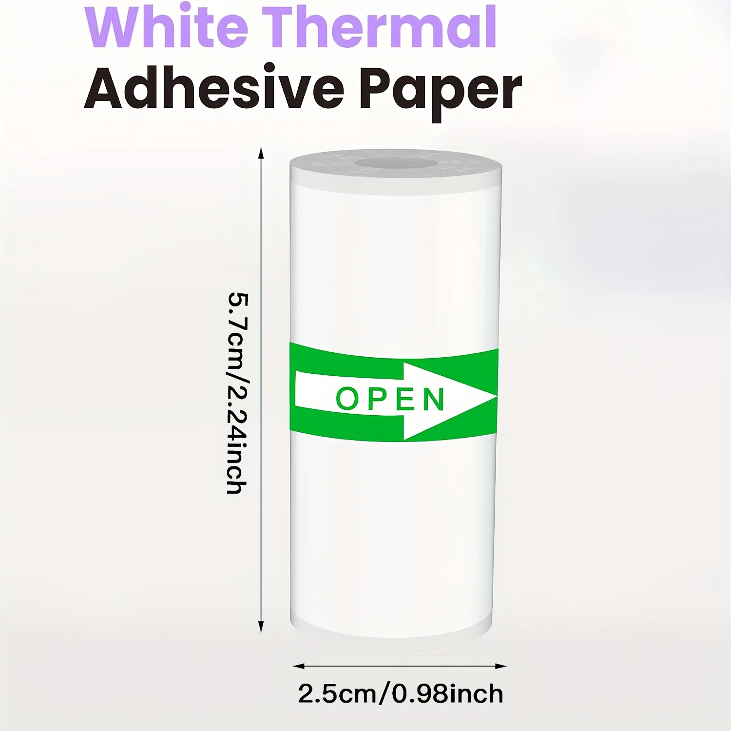 Mini Pocket Printer Self-Adhesive Thermal Paper, 57x25mm, Color Printing Paper for Text and Images, Suitable for Small Devices