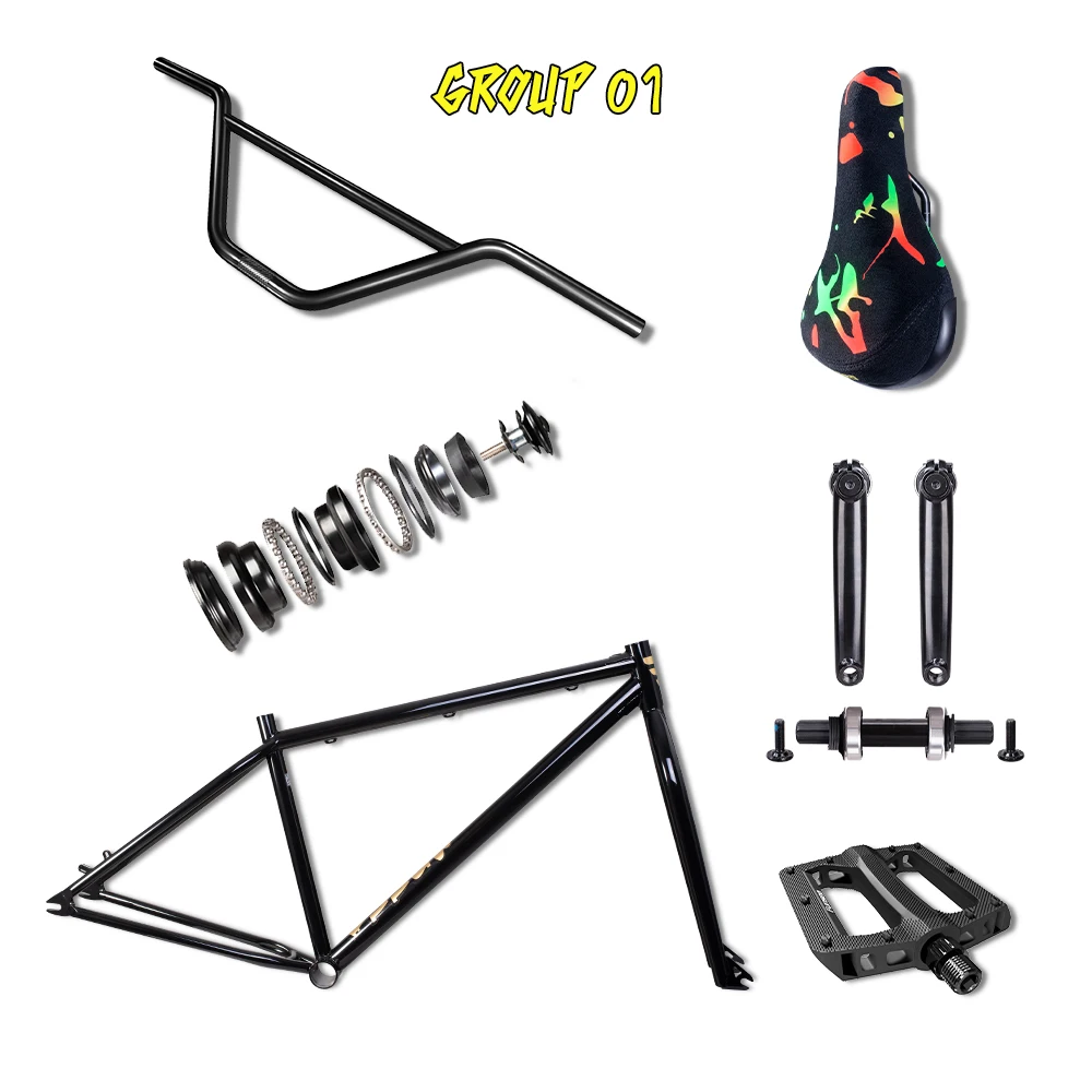 Funsea 29er Stunt Wheelie Bike 1020 Acero con auriculares gratis Espaciador de horquilla Desmontaje completo Bomma Negro brillante