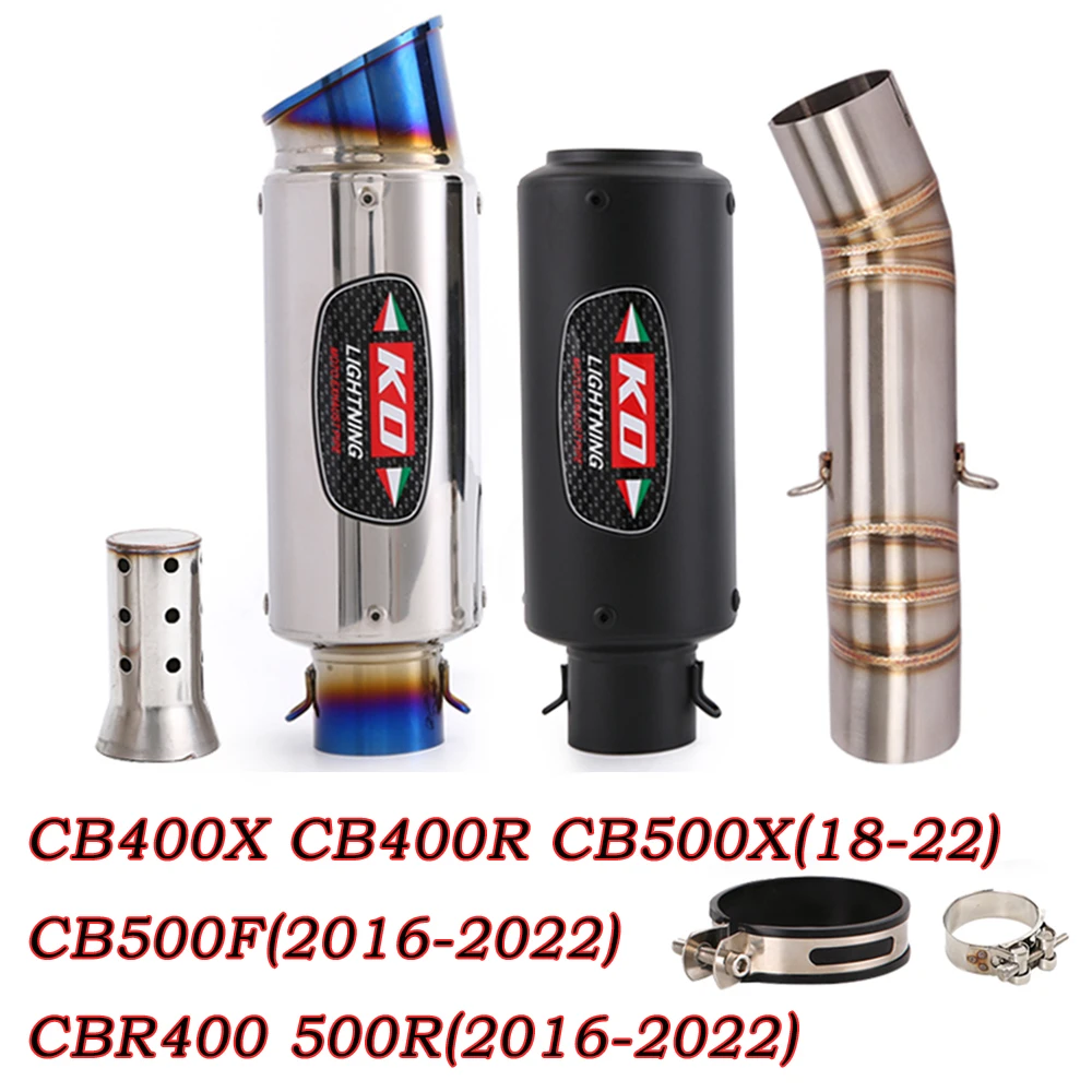 

Exhaust Tail Pipe For HONDA CB400X CB400R CB500X 2018-2022 Motorcycle Escape Muffler Mid Pipe Link Removable DB Killer Slip On