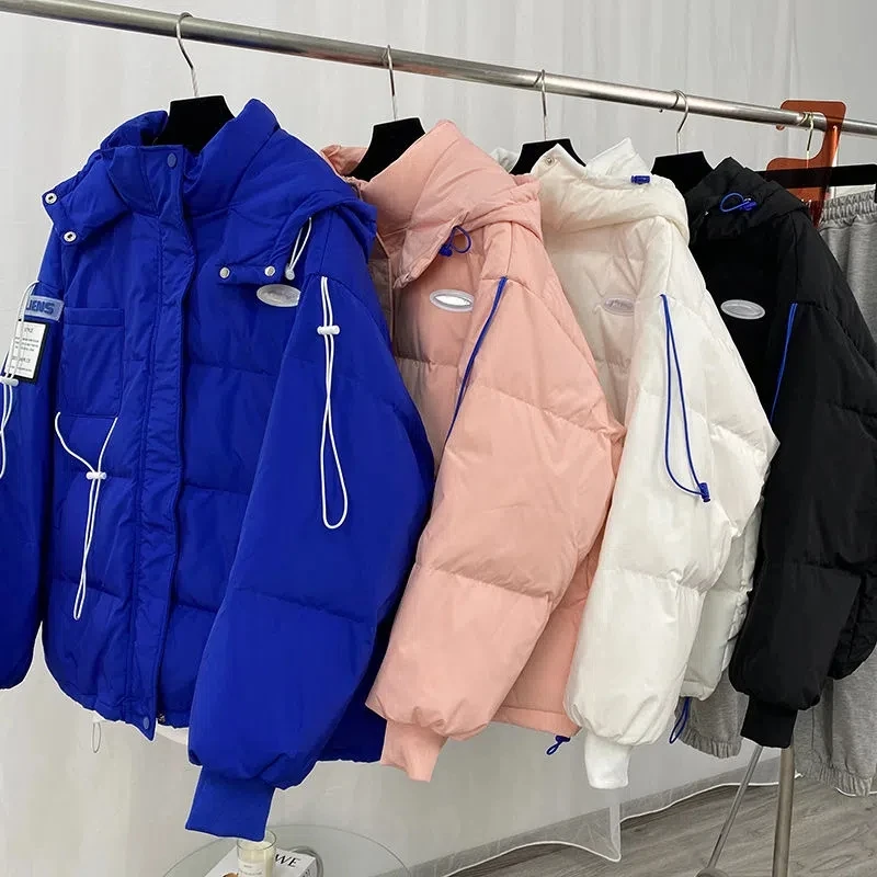 

Down Cotton Jacket Women Autumn Winter 2022 New Fashion Loose Casual Padded Clothes Female Hooded Thicke Warm Parkas Coat