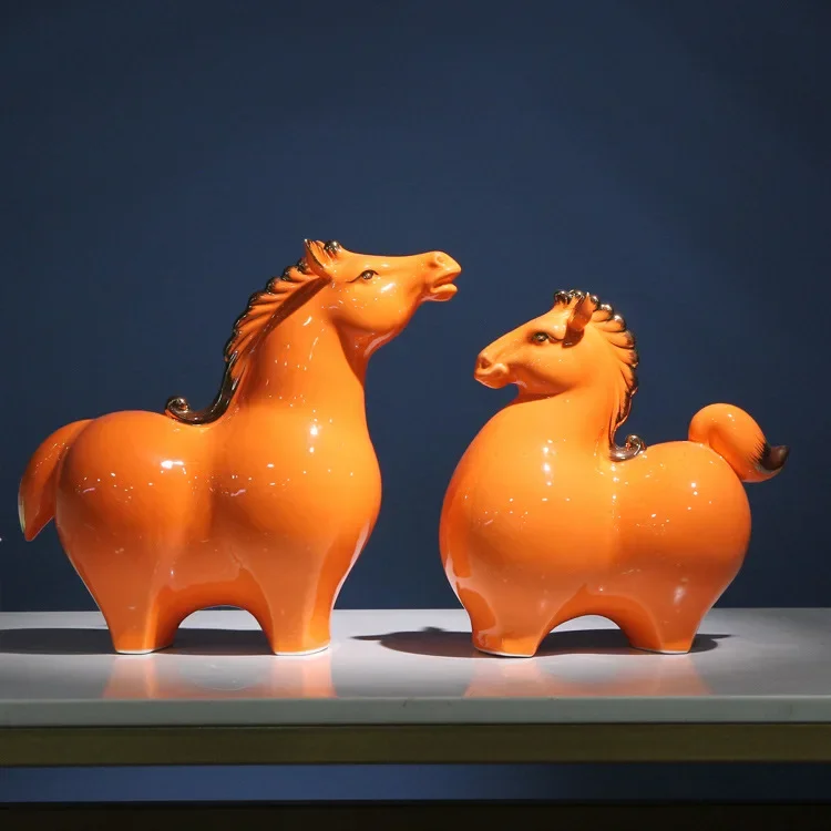 

[MGT]-Ceramic Horse Современный минималистский Набор для украшения дома, творческие поделки, подарок для гостиной