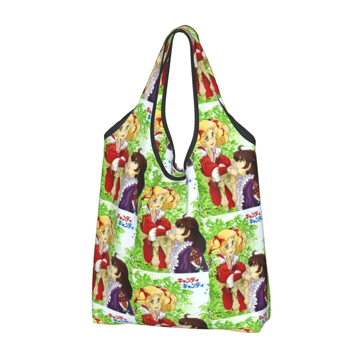 

Candy Candy Groceries Shopping Bag Fashion Shopper Shoulder Tote Bags Big Capacity Portable Anime Manga Cartoon Girl Handbag