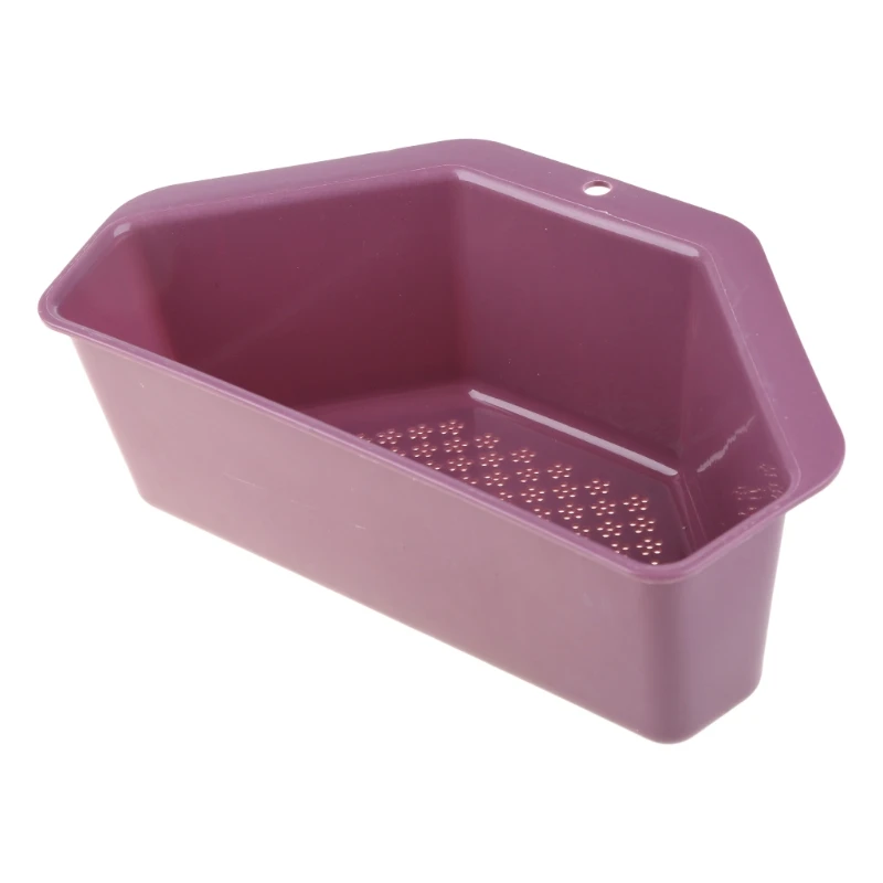 

Plastic Triangular Sink Strainer Drain Fruit Vegetable Basket Sponge Shelf Storage Holder with Suction Cup